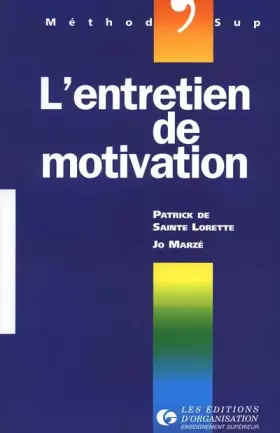 Couverture du produit · L'entretien de motivation