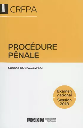 Couverture du produit · Procédure pénale - Examen national Session 2018