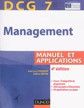 Couverture du produit · DCG 7 - Management - 4e édition - Manuel et applications, corrigés inclus