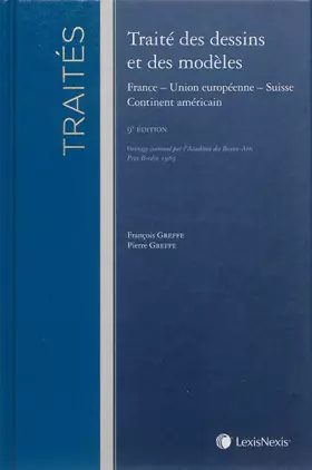 Couverture du produit · Traité des dessins et des modèles : France - Union européenne - Suisse - Continent américain