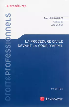 Couverture du produit · La procédure civile devant la cour d'appel