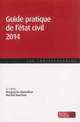 Couverture du produit · GUIDE PRATIQUE ETAT CIVIL 2014