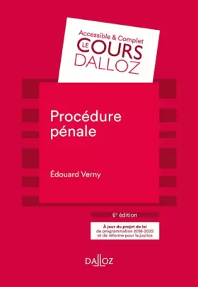 Couverture du produit · Procédure pénale