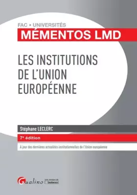 Couverture du produit · Les institutions de l'Union européenne