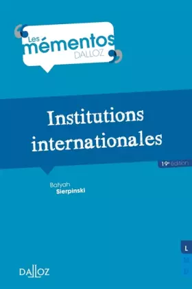 Couverture du produit · Institutions internationales - 19e éd.
