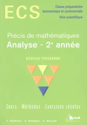 Couverture du produit · Analyse 2e année ECS
