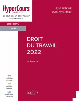 Couverture du produit · Droit du travail 2022. 15e éd.
