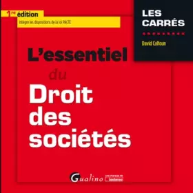 Couverture du produit · L'essentiel du droit des sociétés commerciales