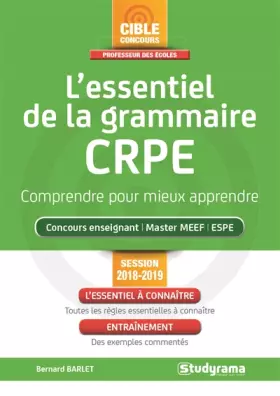 Couverture du produit · L'essentiel de la grammaire crpe: Comprendre pour mieux apprendre