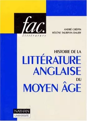 Couverture du produit · Histoire de la littérature anglaise du Moyen âge