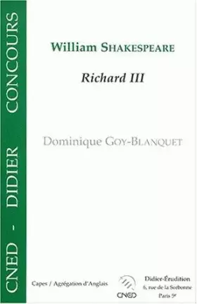 Couverture du produit · William Shakespeare : Richard III