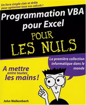 Couverture du produit · Programmation VBA pour Excel pour les nuls