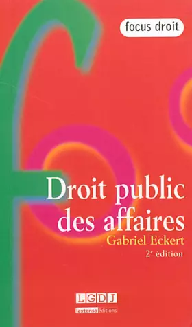 Couverture du produit · Droit public des affaires