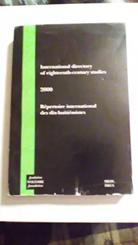Couverture du produit · International Directory for Eighteenth-century Studies: 2000