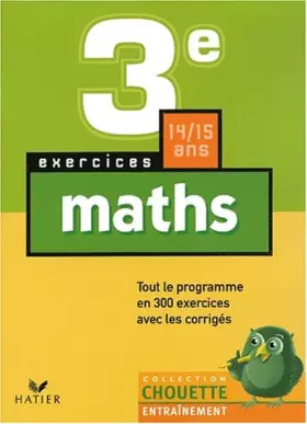Couverture du produit · Chouette Entraînement : Maths, 3e - 14-15 ans (+ corrigés)