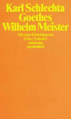 Couverture du produit · Goethes Wilhelm Meister
