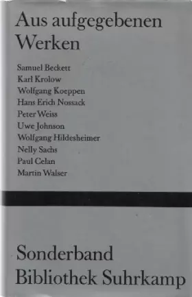 Couverture du produit · Aus Aufgegebenen Werken