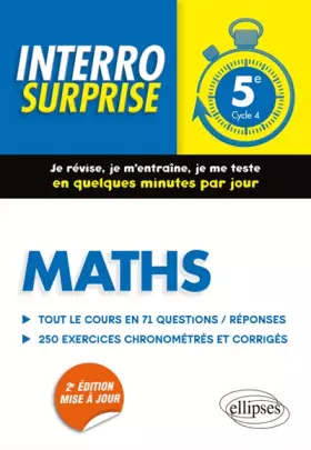 Couverture du produit · Maths 5e - Tout le cours en 71 questions/réponses et 250 exercices chronométrés et corrigés - 2e édition mise à jour