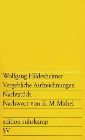 Couverture du produit · Vergebliche Aufzeichnungen. Nachtstück.