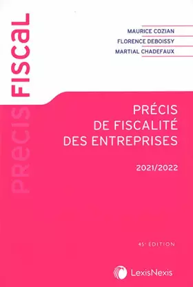 Couverture du produit · Précis de fiscalité des entreprises 2021/2022