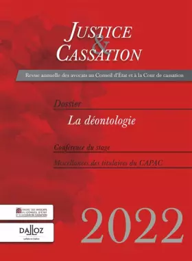 Couverture du produit · Justice et cassation 2022 - La déontologie
