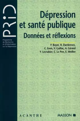 Couverture du produit · Depression et sante publique. Donnees et reflexions