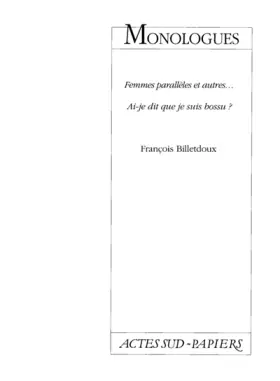 Couverture du produit · Monologues