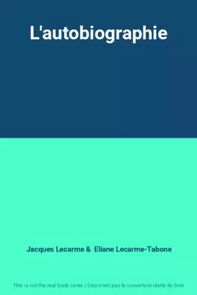 Couverture du produit · L'autobiographie