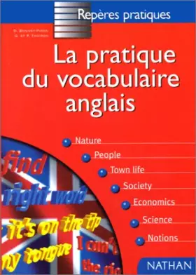 Couverture du produit · Pratique du vocabulaire anglais : Edition 1998