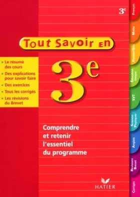 Couverture du produit · Tout savoir en 3e