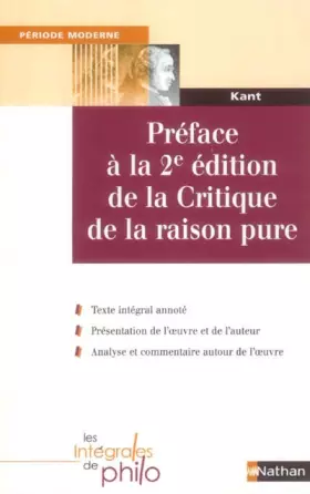 Couverture du produit · Préface à la 2e édition de la Critique de la raisonpure