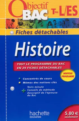 Couverture du produit · Histoire Tles L/ES: Fiches détachables