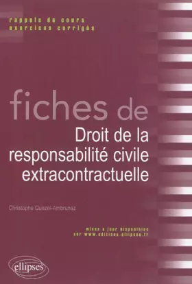 Couverture du produit · Fiches de Droit Responsabilité Civile Extracontractuelle Rappels de Cours & Exercices Corrigés
