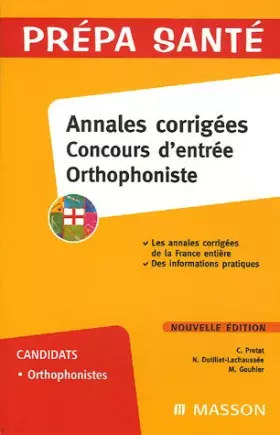 Couverture du produit · Annales corrigées Concours d'entrée Orthophoniste