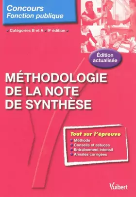 Couverture du produit · N°4 Méthodologie de la note de synthese - cat. B et A