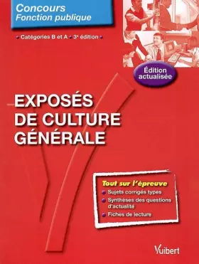 Couverture du produit · Exposés de culture générale - Entrainement - Catégories A et B