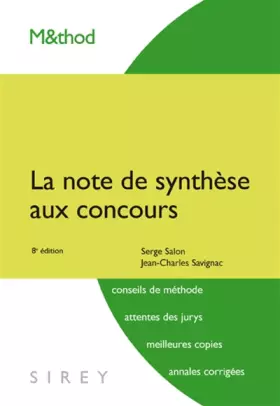 Couverture du produit · La note de synthèse aux concours - 8e éd.