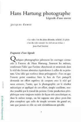 Couverture du produit · Hans Hartung Photographe