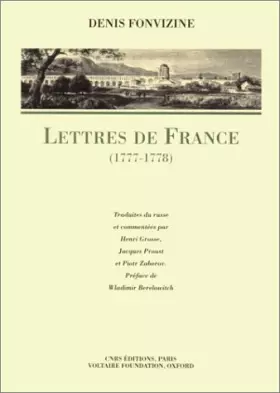 Couverture du produit · Lettres de France, 1777-1778. Fonvizine, Denis