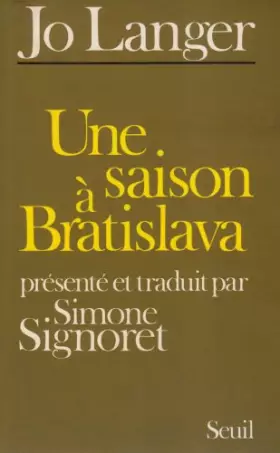 Couverture du produit · UNE SAISON A BRATISLAVA