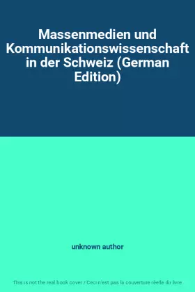 Couverture du produit · Massenmedien und Kommunikationswissenschaft in der Schweiz (German Edition)