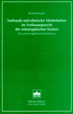 Couverture du produit · Nationale und ethnische Minderheiten im Verfassungsrecht der osteuropäischen Staaten: Eine rechtsvergleichende Darstellung (Que