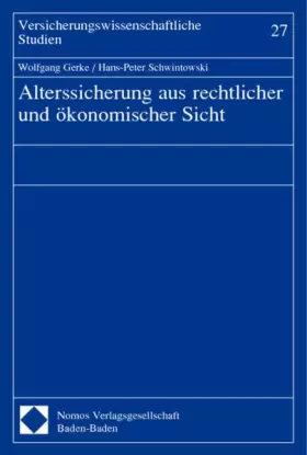 Couverture du produit · Alterssicherung aus rechtlicher und ökonomischer Sicht
