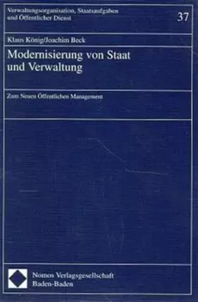 Couverture du produit · Modernisierung von Staat und Verwaltung: Zum Neuen Öffentlichen Management (Verwaltungsorganisation, Staatsaufgaben und Öffentl