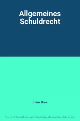 Couverture du produit · Allgemeines Schuldrecht