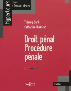 Couverture du produit · Droit pénal. Procédure pénale - 7e éd.: HyperCours