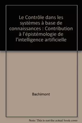 Couverture du produit · Le contrôle dans les systèmes à base de connaissances