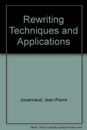 Couverture du produit · Rewriting Techniques and Applications