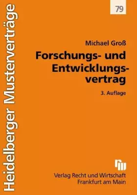 Couverture du produit · Forschungs- und Entwicklungsvertrag (Heidelberger Musterverträge)