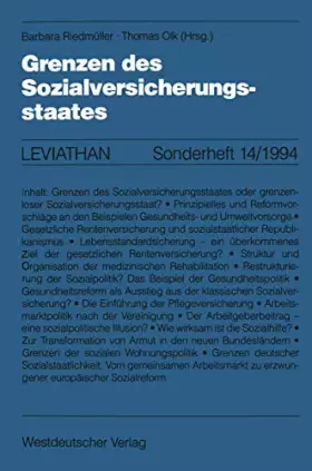 Couverture du produit · Grenzen des Sozialversicherungsstaates (Leviathan Sonderhefte) (German Edition) (Leviathan Sonderhefte, 14, Band 14)